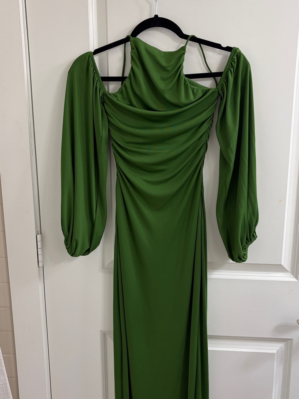 Zara Green Off the Shoulder Maxi Dress